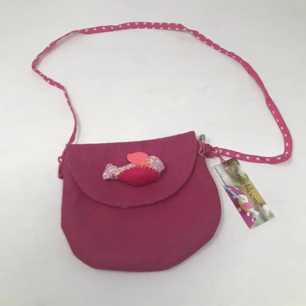 Everbloom Studio Girls Pink Felt Birdie Purse NEW